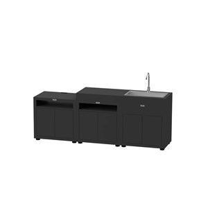 Cuisine extérieure 3 éléments sans crédence – noir – le marquier