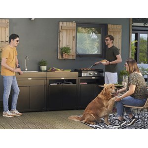 Cuisine extérieure 3 éléments sans crédence – noir – le marquier