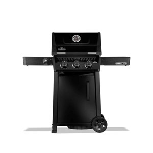 Barbecue gaz freestyle 365  noir 3 brûleurs avec porte et brûleurs inox - napolé