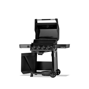 Barbecue gaz freestyle noir 4 brûleurs avec porte et brûleurs inox - napoléon
