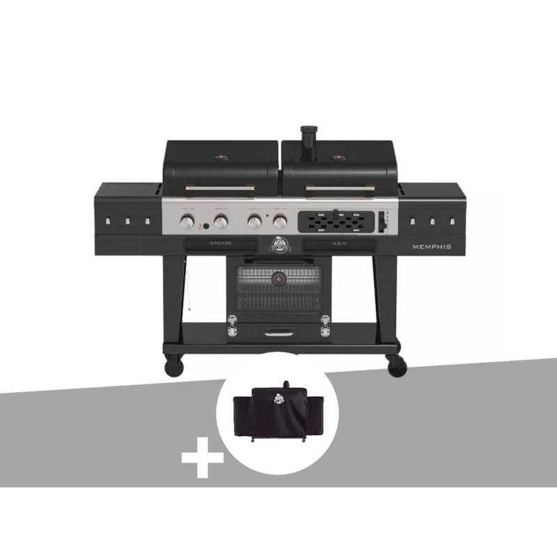 Barbecue hybride memphis ultimate version 2,0 + housse de protection - pit boss