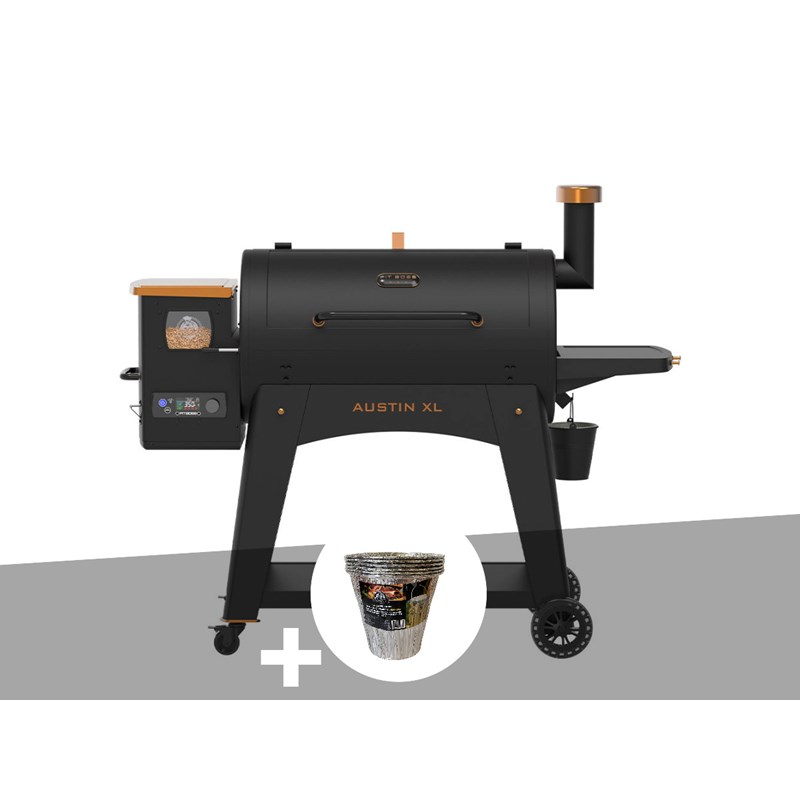 Pit Boss - Barbecue à pellets onyx augustin xl 1000 + 6 seaux jetable - pit boss