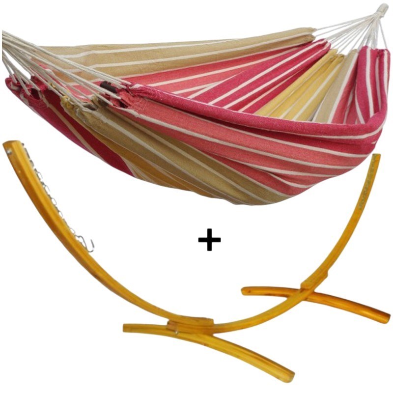 Hamac Détente - Ensemble support bois avec hamac simple chic