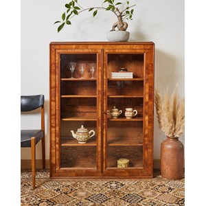 Petite vitrine en loupe d'orme  n°138