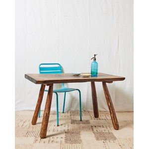 Table à manger brutaliste en chêne massif n°565