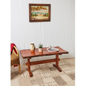 Table basse brutaliste en bois  n°449