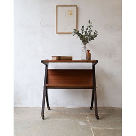 Desserte à roulettes en métal et bois n°245