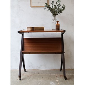 Desserte à roulettes en métal et bois n°245