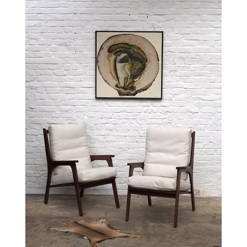 Paire de fauteuils scandinaves en chêne n°790