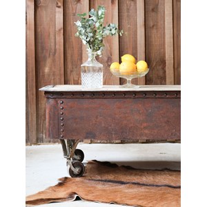 Table basse industrielle en bois n°433