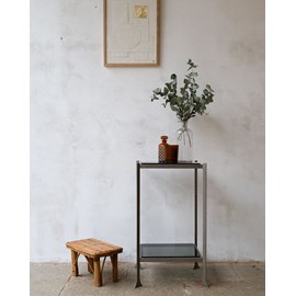 Sellette en métal et verre fumé n°798