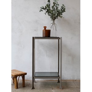 Sellette en métal et verre fumé n°798