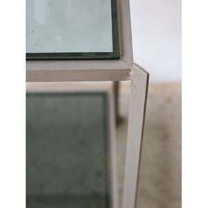 Sellette en métal et verre fumé n°798