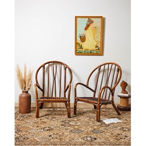 Paire de fauteuil en rotin n°685