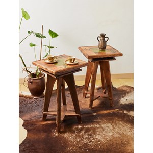 Paire de tables d'appoints brutalistes en céramique n°668