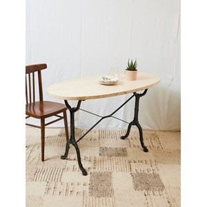 Table à manger bistro en marbre blanc n°77