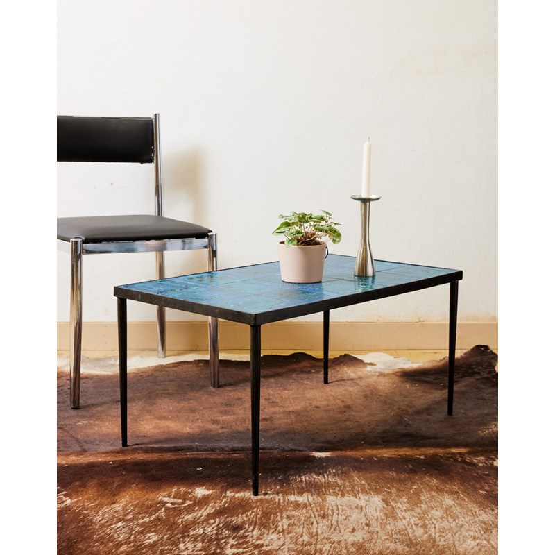 Table basse en céramique bleue de designer n°764