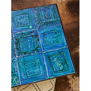 Table basse en céramique bleue de designer n°764