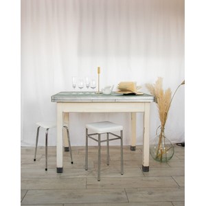 Table à manger vintage en inox n°571
