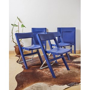 Lot de 6 chaises bleues ikea vintage niels gammelgaard    n°1244