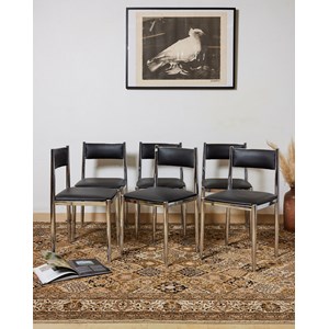Lot de chaises en simili cuir noir n°1228