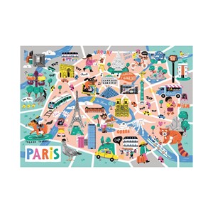 Puzzle 50 pieces en bois balade a paris