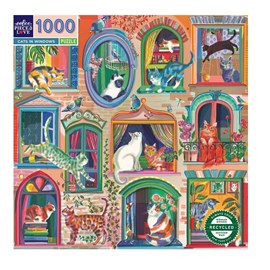 Puzzle 1000 pieces chats à la fenetre