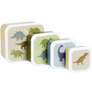 Lot de 4 boîtes à goûter dinosaure