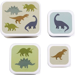 Lot de 4 boîtes à goûter dinosaure