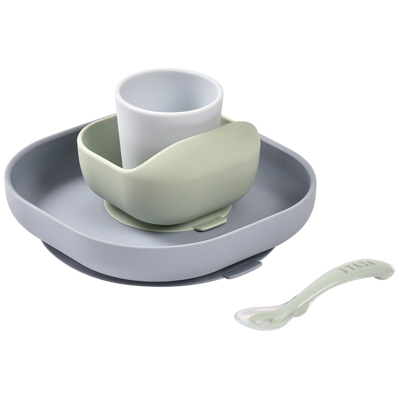 Coffret repas silicone galet (4 pièces)