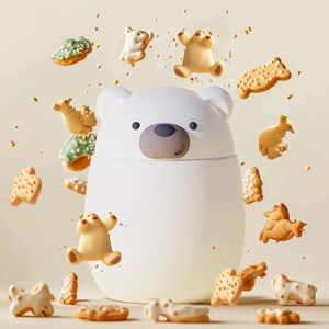 Boîte repas isotherme bestie ours blanc (600 ml)