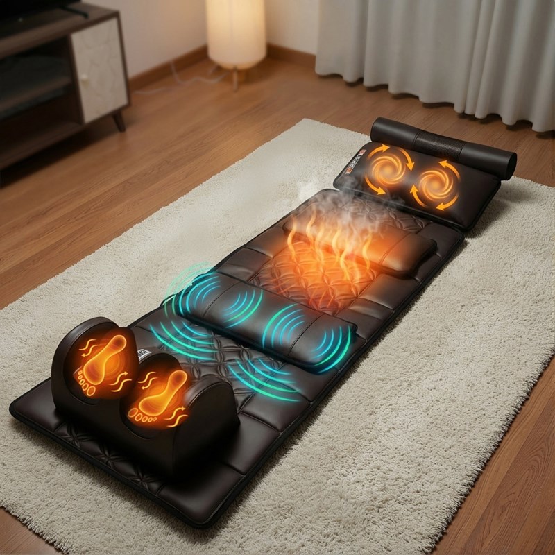Matelas de massage chauffant corps entier – relaxation & récupération, masseur