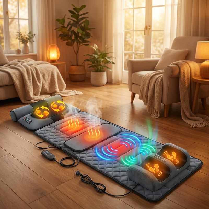 Matelas de massage chauffant corps entier – relaxation & récupération, masseur