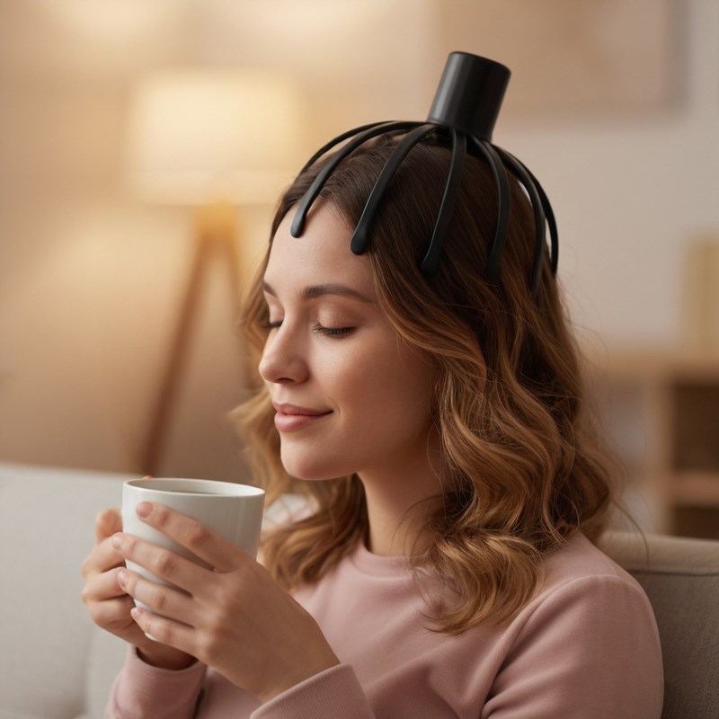 Masseur crânien électrique 360° – massage cuir chevelu, anti-stress & relaxation
