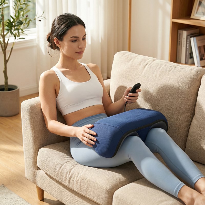 Coussin de massage chauffant 3d – relaxation ciblée jambes & cuisses, masseur