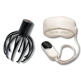 Coffret relaxation crâne & regard – masseur crânien + masque yeux chauffant