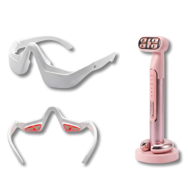 Coffret institut visage & regard – appareil visage rf ems led + masque oculaire