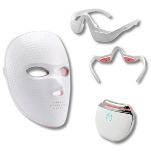 Coffret éclat & regard – masque led visage + masque yeux + masseur raffermissant