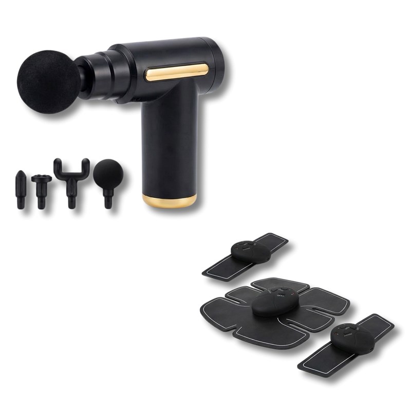 Coffret tonification – électrostimulateur ems + pistolet de massage