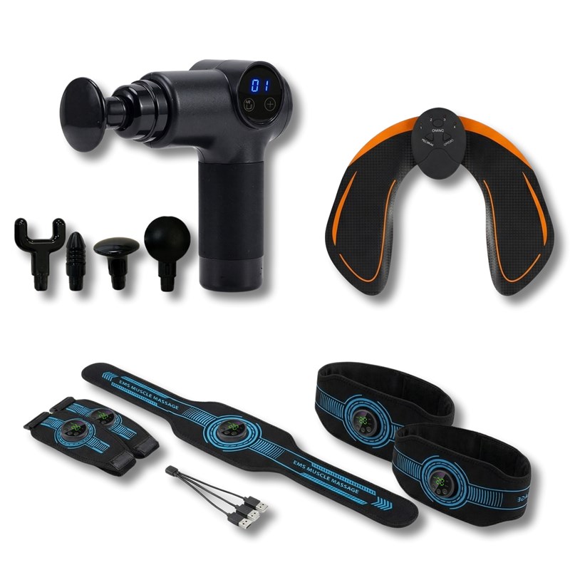 Coffret ems récupération – ems corps entier & fessiers + pistolet massage