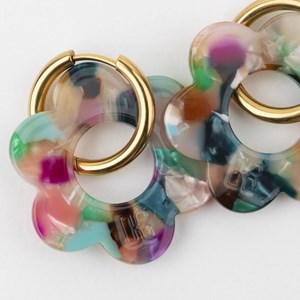 Maxi fleurette - acier inoxydable argenté Multicolore