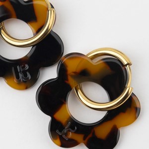 Maxi fleurette - acier inoxydable argenté Marron