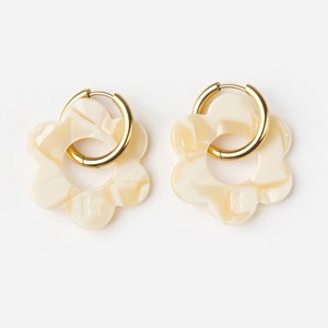 Maxi fleurette - acier inoxydable doré Beige