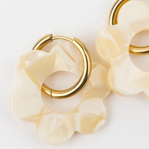 Maxi fleurette - acier inoxydable doré Beige