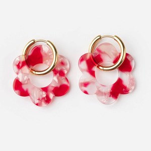 Maxi fleurette - acier inoxydable doré Rouge