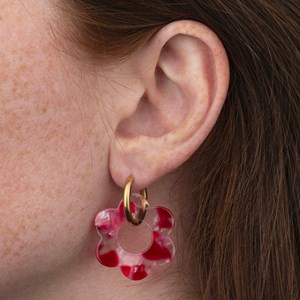 Maxi fleurette - acier inoxydable doré Rouge