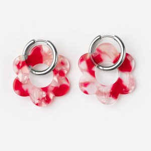 Maxi fleurette - acier inoxydable argenté Rouge