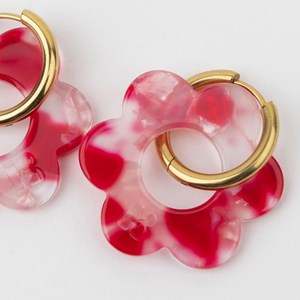 Maxi fleurette - acier inoxydable argenté Rouge