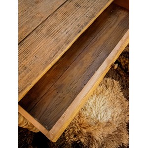 Table à manger en pin et feuille d'or n°573