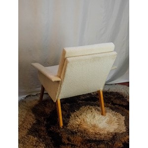 Paire de fauteuils blanc en tissu n°838